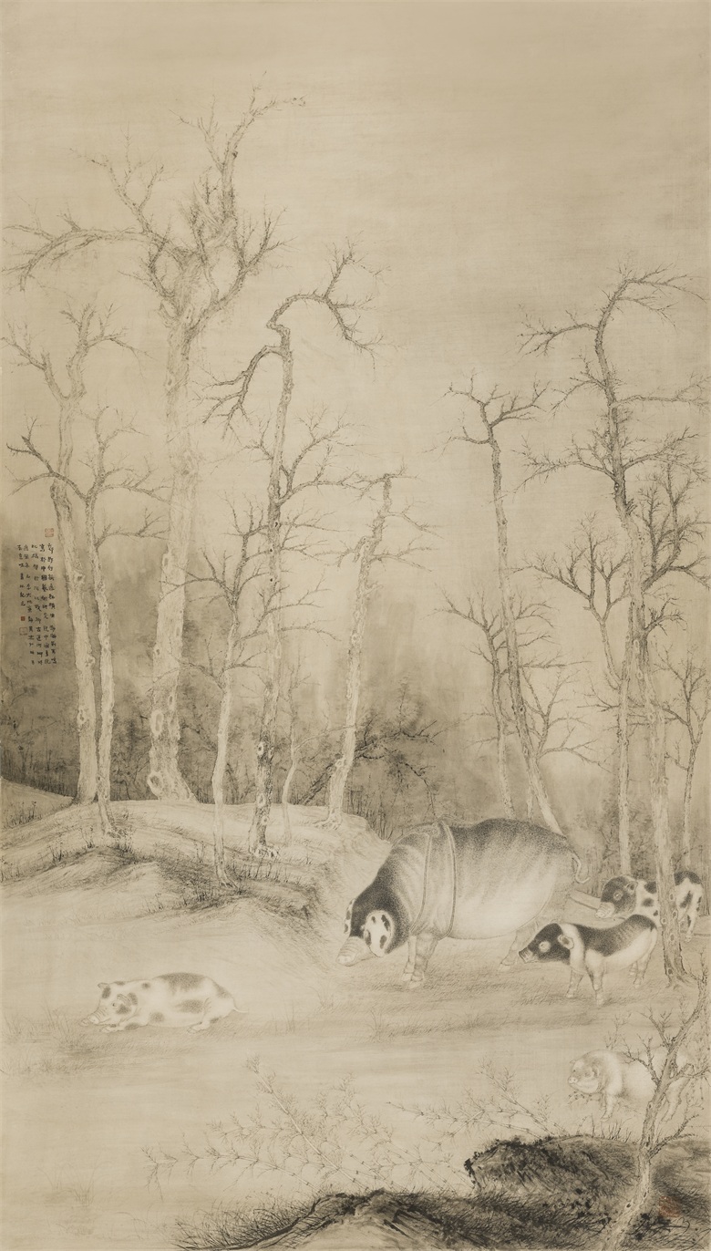 20260210177070920068.jpg 《溪山行旅图》 纸本设色 361x192.5cm 2014 刘万鸣.jpg