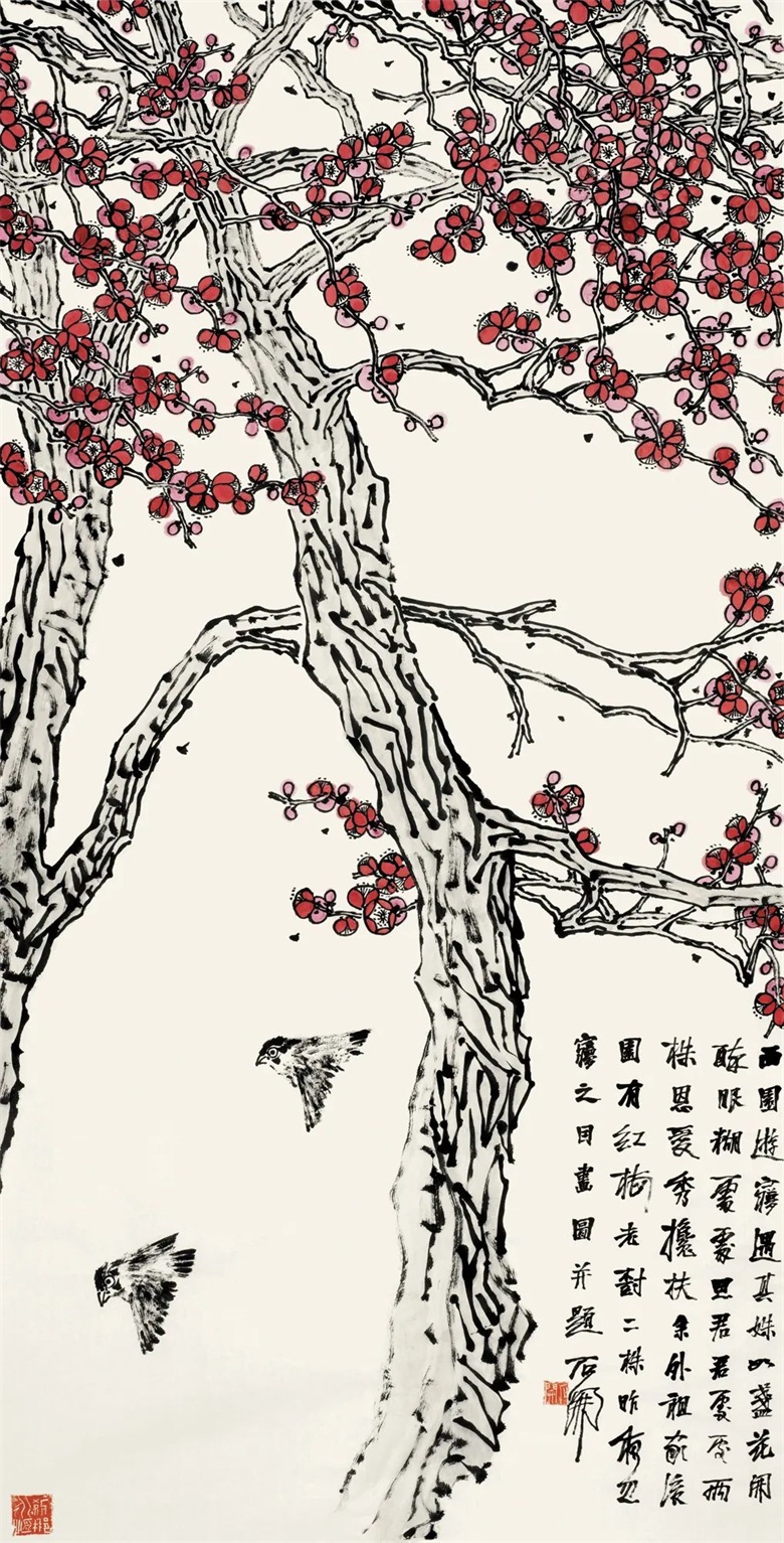1722915771101623.jpg 《二梅搀扶图》 138cm×69cm 2016年.jpg