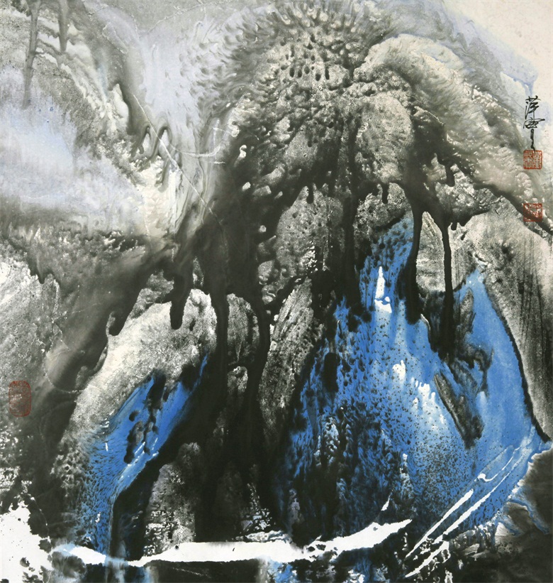 20260413177607100824.jpg 《返朴系列之雪莲》 66x66cm 1993年 宣纸水墨.JPG