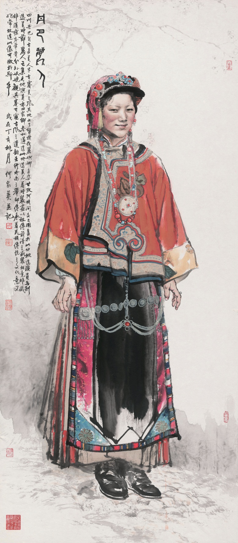 20260414177615211445.jpg 丹巴丽人 2007年作 160X70cm生宣.jpg