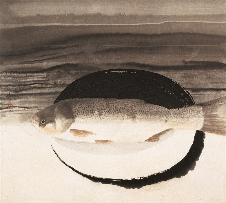 20260414177615814567.jpg 《鱼》 水墨设色 50cmx55cm 水墨设色纸本 1989年 1990年.jpg