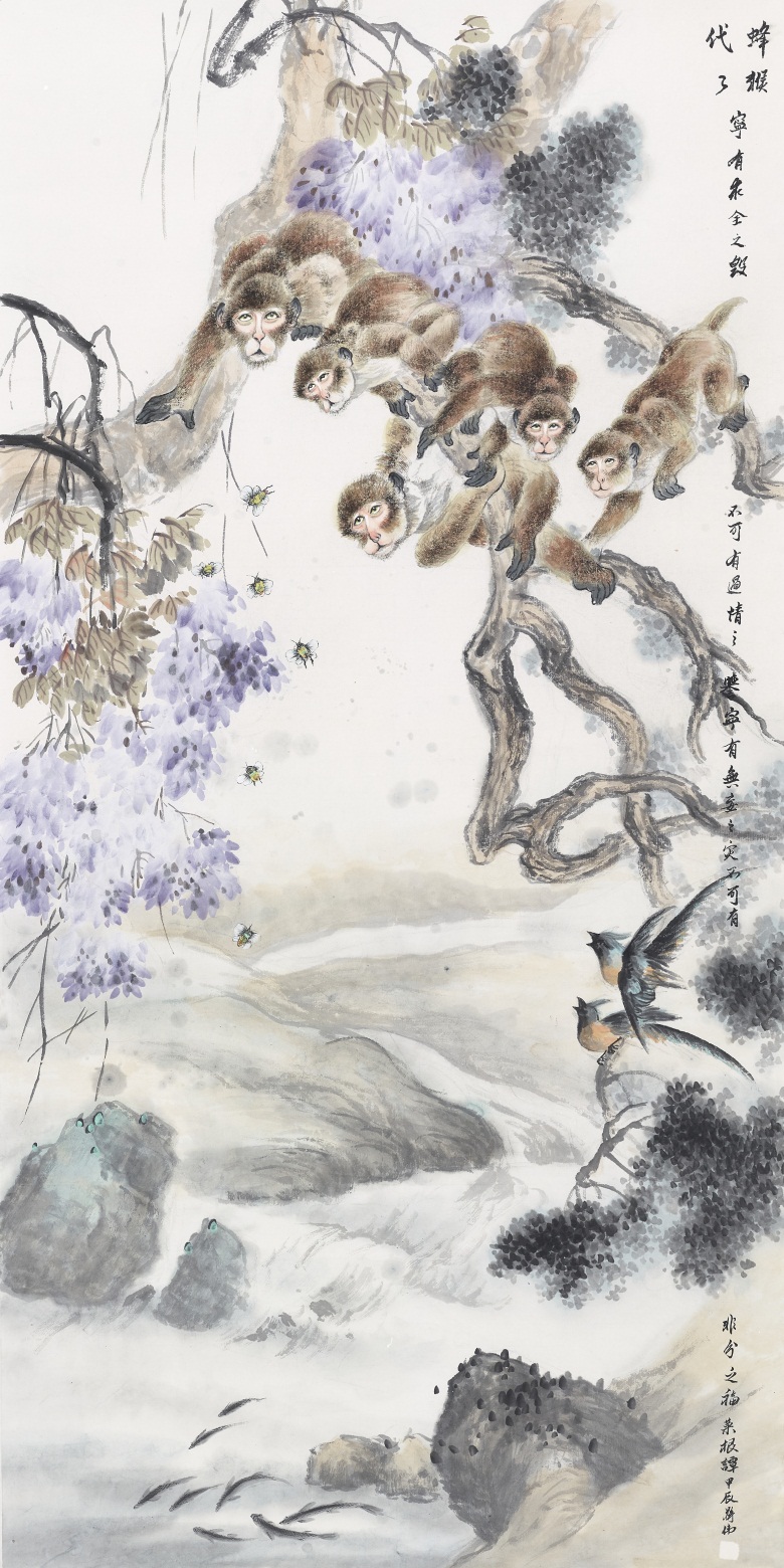 20260415177621937912.jpg 4.《代代蜂猴》 2024年 70x140cm.jpg