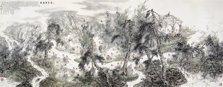 1676024345103237.jpg 72王明明 《兰亭雅集图》142×365cm 2005年.jpg