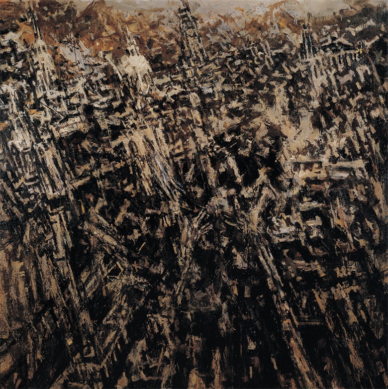 1723445489132619.jpg 03. 《大上海·老外滩》 许江 布面油画 180cmx180cm 2000年.jpg