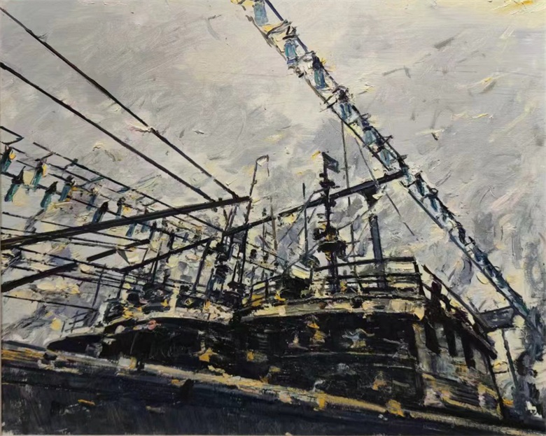 1723445661120067.jpg 20. 《船坞》 许江 布面油画 50cmx70cm 2002年.jpg