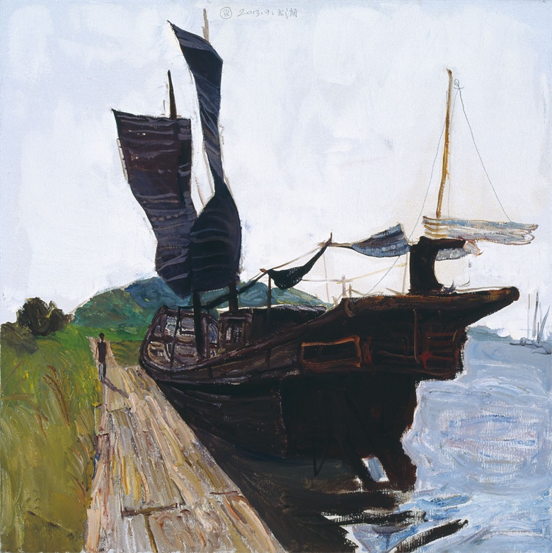 1648175936899751.jpg 戴士和《太湖帆影》布面油画 80x80cm, 2013年.jpg