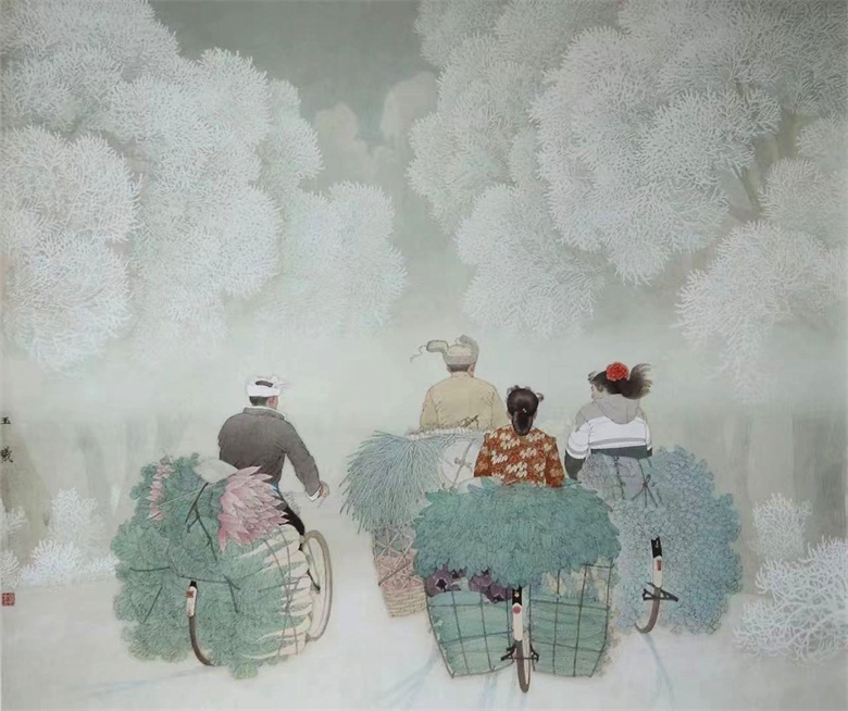 《隆冬时节》　86cm×103cm　中国画　1988年获“中华杯全国中国画大奖赛”二等奖、2011年入选第八届全国工笔画大展.jpg