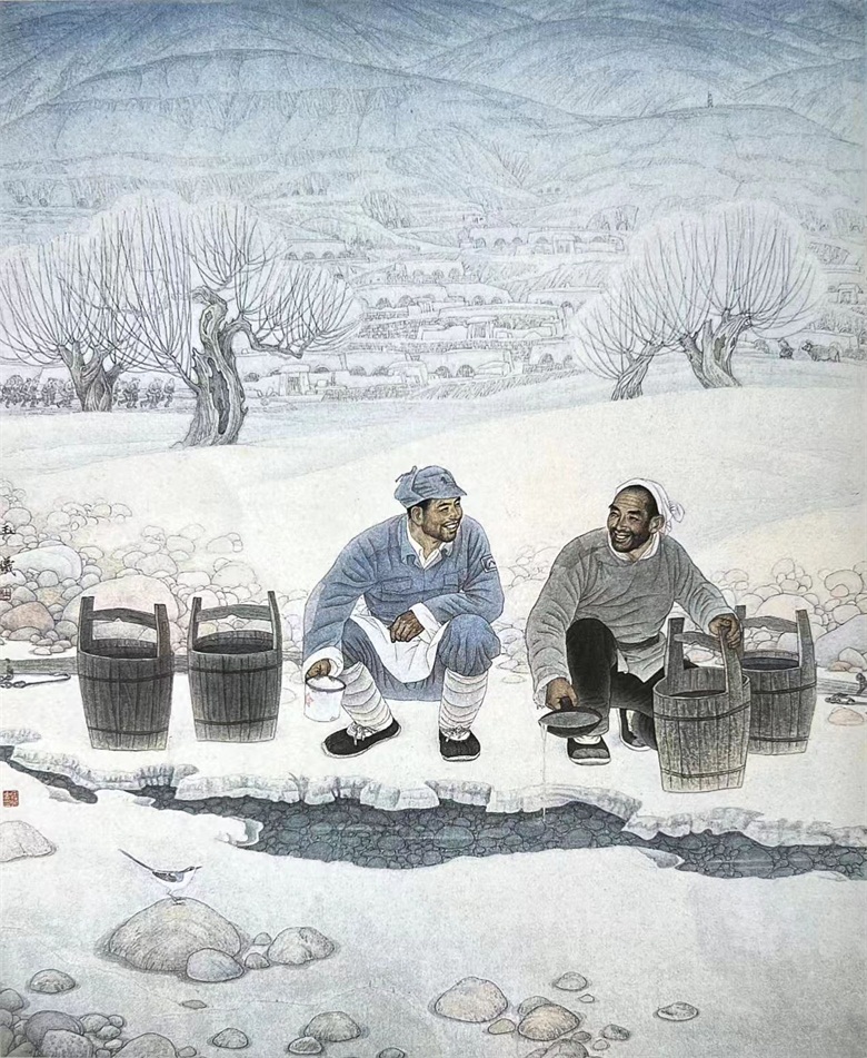 《七九河开》　100cm×82cm　中国画　1991年1991年入选建党70周年全国美展、1991年入选中国画研究院（国家画院）人物画专题展.jpg